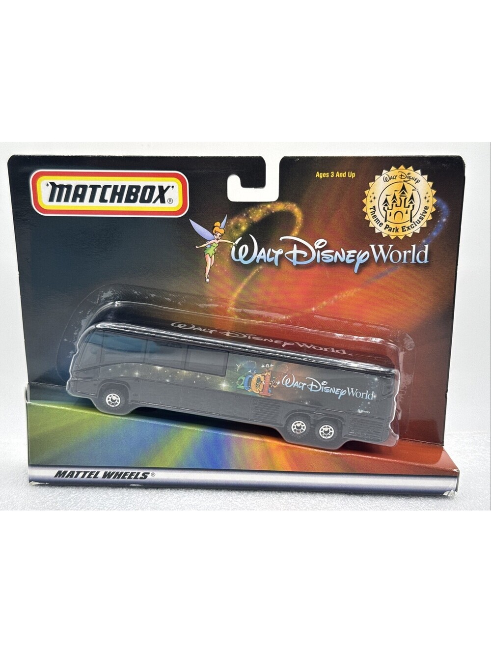 Matchbox 2001 Walt Disney World Black Die-cast Coach Bus Theme Park Exclusive